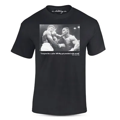Iron Mike Tyson Quote Punched In The Mouth Black Premium T-Shirt Boxing • $18.64