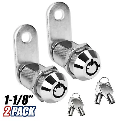 $12.99 • Buy Tool Box, Cabinet, Desk, RV Compartment Tubular Cam Lock 1 1/8  NEW LCW 2 Pack