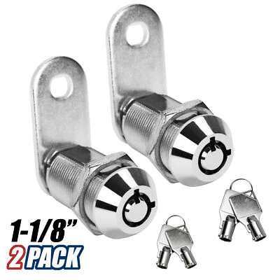 $12.99 • Buy Tool Box, Cabinet, Desk, RV Compartment Tubular Cam Lock 1 1/8  NEW LCW 2 Pack