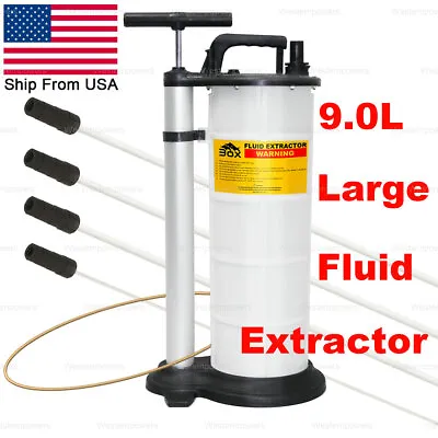 9 Liter Fluid Extractor Oil Changer Manual Hand Operated Vacuum Fluid Evacuator • $54