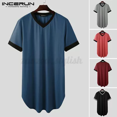 $16.80 • Buy Mens Womens Pajamas Dressing Nightie V Neck Nightshirt Gown Bathrobe Tops Shirts