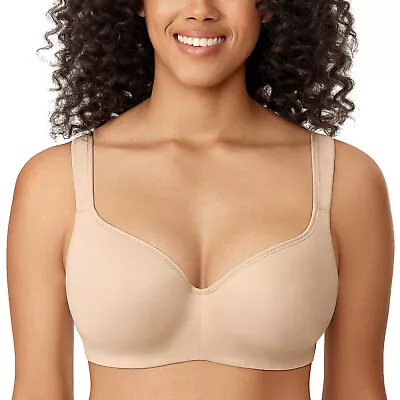 DELIMIRA Women's Seamless Plus Size Balconette Bra Underwire Support Bras • $42.16