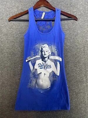 Marilyn Monroe Dodgers Blue Women's Jr’s Lace Back Tank Top Size Small Racerback • $12.88