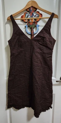 $20 • Buy ALESSANDRA 100%Cotton Vintage Broderie Dress Chocolate, Size M / 8-10
