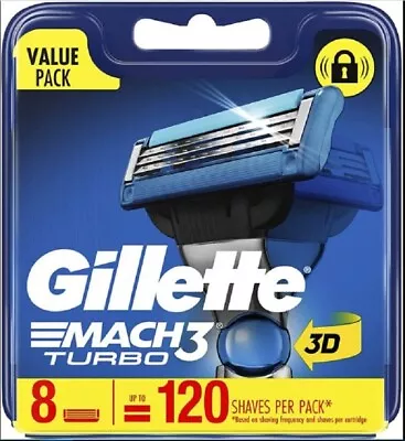 Gillette Mach3 Turbo Replacement Cartridges 8 Count • $43