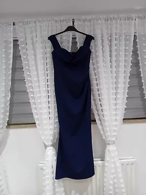 QUIZ Navy Maxi Dress Size 16 Uk • £13