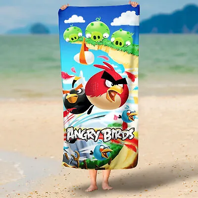 £13.09 • Buy Angry Birds Beach Towel Cliffhanger 75 X 150 Beach Sheets Bath Towel 100% Cotton 