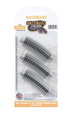 Bachmann 44821 EZ-Track Half Section 11.25  Radius Curved Track (6) N Scale • $12.49