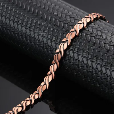 Solid Copper Magnetic Bracelet Women Men Balance Arthritis Pain Energy Joy Calm • $27.88