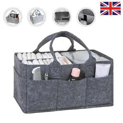 £5.59 • Buy UK Baby Diaper Organiser Caddy Felt Changing Nappy Kids Storage Carrier Bag Grey