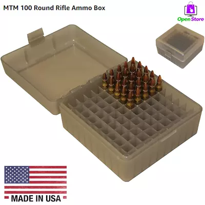 MTM 100 Round Rifle Ammo Box Storage 17 204 223 5.56x45 6x47 Mechanical Hinge • $8.13