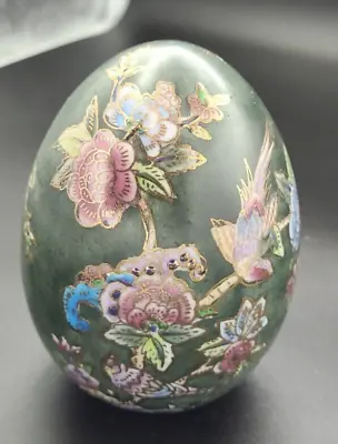  Vintage Hand Painted Ceramic Egg Flowers With Decorative Raised Gold Trim • $9.99