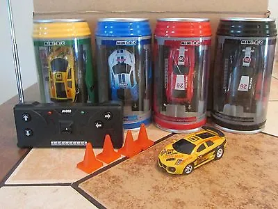 Mini RC Car In A Can With Charger & Remote Headlights Light Up Car Racers • $12