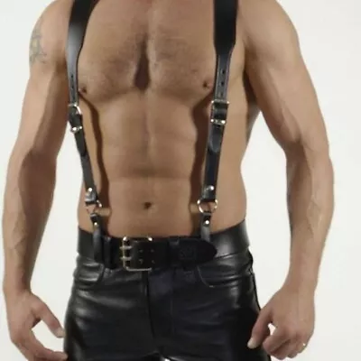 RoB Amsterdam Leather Braces / Suspenders With Belt Loops - Size Small • $79