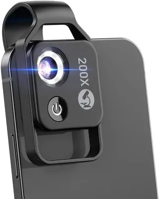 200X Magnification Phone Microscope LED Light Microscope Phone Lens Universal • $25.99