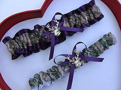 * NEW Mossy Oak Camouflage Camo Plum Wedding Garter Prom Hunter Chick Deer * • $13.46