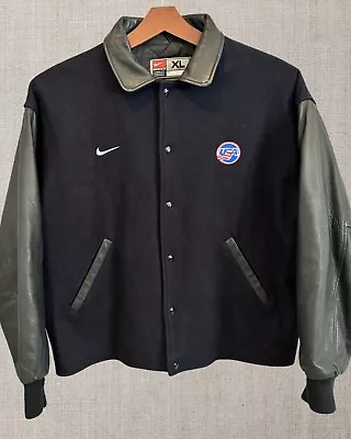 Team USA Hockey Official Men's Size XL NIKE Varsity Wool Leather Bomber Jacket • $139.99