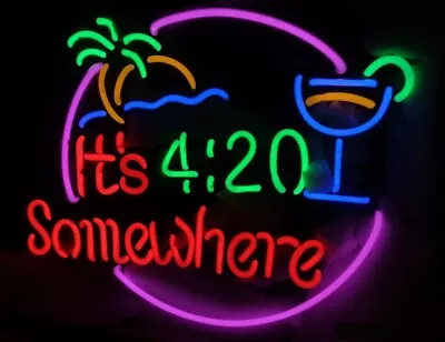 It's 4:20 Somewhere Martini High Life 17 X14  Neon Light Sign Lamp Bar Open Club • $120.49