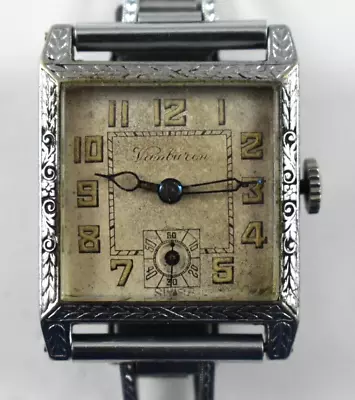 Vintage Van Buren Deco Square Engraved Case Manual Wind Wrist Watch Lot.rj • $29.99