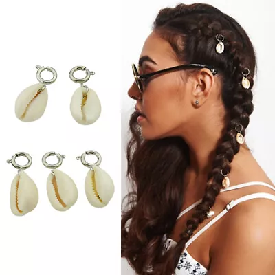 $1.99 • Buy 5 Pcs $1.99 Silver Sea Shell Hair Rings For Tresses Braids Plaits Accessories