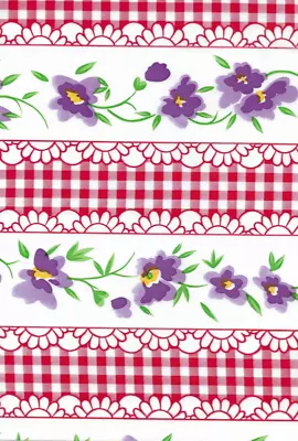 Oilcloth Fabric Tupelo Red Pattern Sold In Yard Or Bolt • $13.99