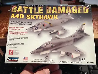 Lindberg 1/72 Battle Damaged A4D Skyhawk Model Kit SEALED  BOX HAS SOME DAMAGE  • $14.99