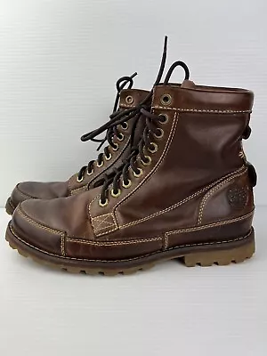 Timberland Boots Earthkeepers Mens Brown Leather US 8W Original 6” Lace Up 15551 • $134.95