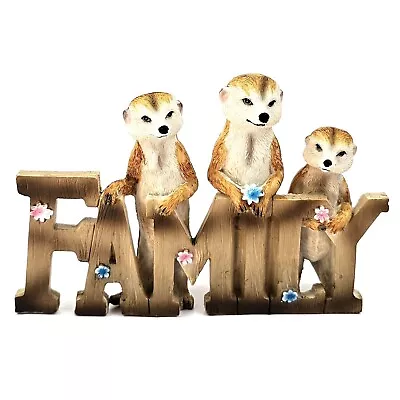 Meerkats On Family Wording Ornament Figurine Statues Home Garden Decor Gift NEW • $27.95