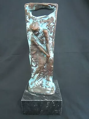 Bronze Golfer Statue On Marble Base • $49