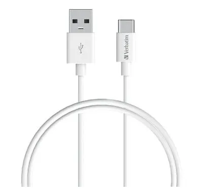 Verbatim Charge  Sync USB-C Cable 1m - White USB C To USB A 66584 • $11.93