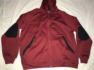 Cabela’s Guidewear Men's XL-Reg Red Fleece Lined Full Zip Pockets Hooded Jacket • $34.88