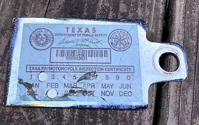 2 Vintage Motorcycle Inspection Plate Texas Stainless Steel • $12.25