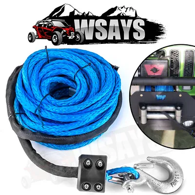 $41.99 • Buy 5/16  X50' Synthetic Winch Rope 12000LB Hook Stopper For UTV Jeep Winch Fairlead