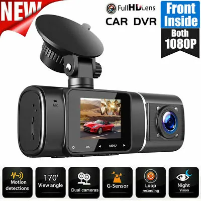 $75.99 • Buy TOGUARD Uber Car DVR Dual Len Dash Cam 2x1080P NightVision Video Recorder Camera