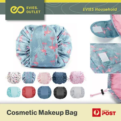 $6.75 • Buy Lazy Cosmetic Bag Printing Drawstring Makeup Case Storage Bag Portable Travel AU