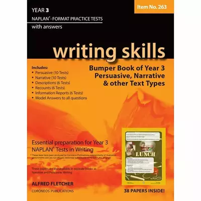 Writing Skills Bumper Book Year 3 NAPLAN* Format Practice Tests(Item No. 263) • $34.95