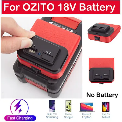 Battery Adapter For OZITO18v Battery Power Source USB Charger W/USB-C & USB NEW • $34.07