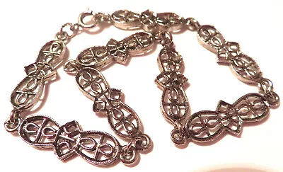 Vintage Ankle Bracelet Filigree Chain Silver Tone New Old Stock 10 1/2  • $23.99