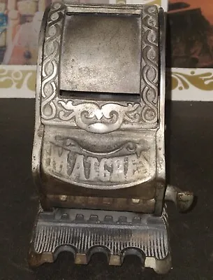 1897 Pat. Cast Iron National Mfg Company Stick Match Dispenser Detroit Michigan • $440