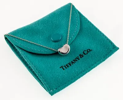 Tiffany & Co. Sterling Silver Elsa Peretti Bean Pendant 11 Mm W/ Pouch • $180