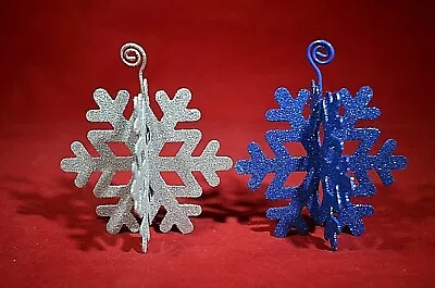 Be Merry Holiday Card Holder Metal Snowflake Table Setting Place Christmas Photo • $4.25