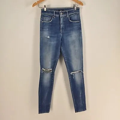 Salsa Womens Denim Jeans Size 8 Blue Skinny High Waist Distressed Cotton 056457 • £11.51