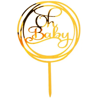 Oh Baby Shower Cake Topper Gold Party Decorations Unisex • $9.95