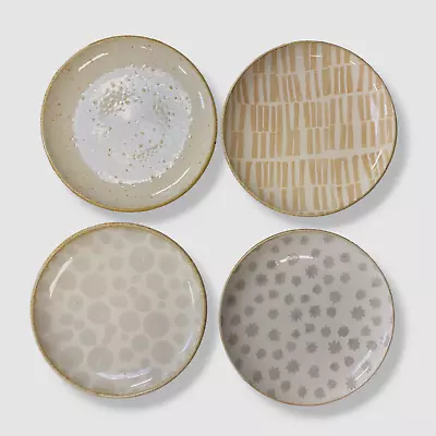 $72 Vietri Beige Earth Assorted Cocktail Plates Set Of 4 • $23.18