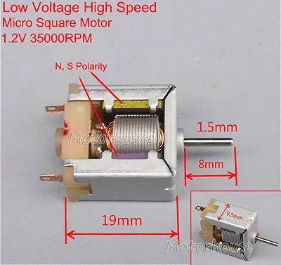 DC 1.2V 35000RPM Low Voltage High Speed Square Mini Motor Thin Micro DC Motor • $1.20