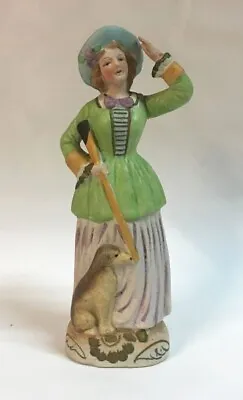 Figurine Lady With Dog Made In Japan 8  Vintage • $5.50