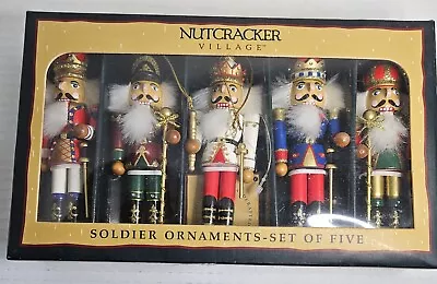 Nutcracker Village Handcrafted Christmas  Soldier Ornaments Set Of Five • $16.50