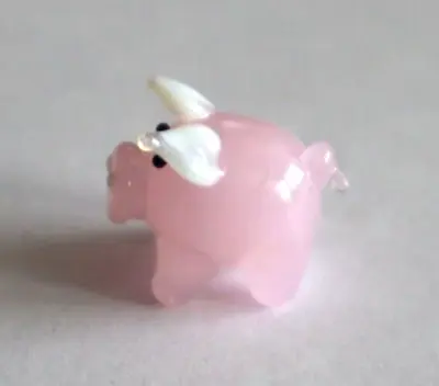 XTOP Pink Pig Piggy Tiny MINIATURE GLASS FIGURINE Mini Animal World Ganz Ek4048 • $6.99