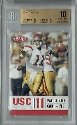 BGS 10 Pristine Matt Leinart 2006 Aspire #2 Rookie Card • $34.99