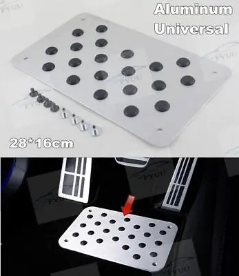 28*16cm Aluminum Car Floor Carpet Mat Patch Heel Scuff Plate Foot Rest Pedal Pad • $31.78